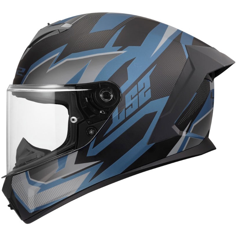 LS2 FF820 Rapid III Xtrem integralhjelm, mat sort-blå-petrol