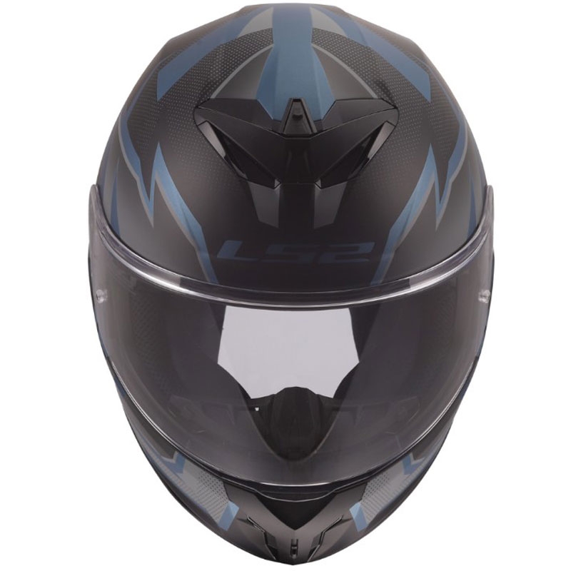 LS2 FF820 Rapid III Xtrem integralhjelm, mat sort-blå-petrol