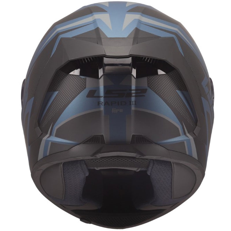 LS2 FF820 Rapid III Xtrem integralhjelm, mat sort-blå-petrol