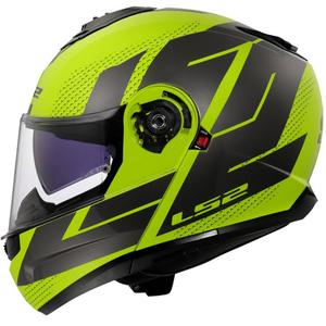 Flip-up hjelm LS2 FF908 Strobe II Code skinnende fluo gul-sort