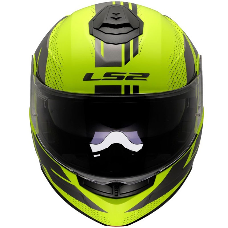 Flip-up hjelm LS2 FF908 Strobe II Code skinnende fluo gul-sort
