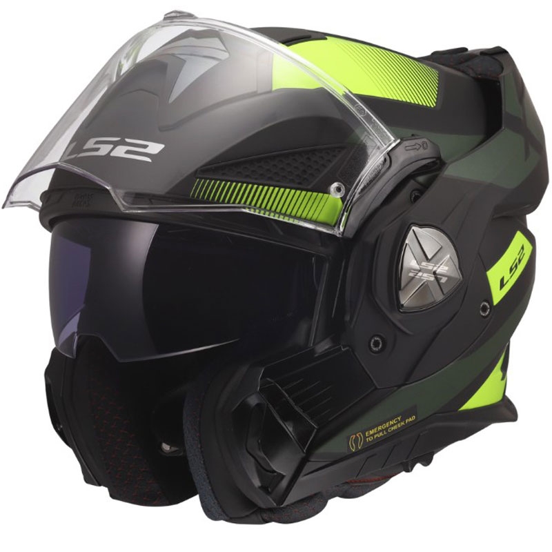 Flip-up motorcykelhjelm LS2 FF901 Advant X Nova mat fluo gul-sort