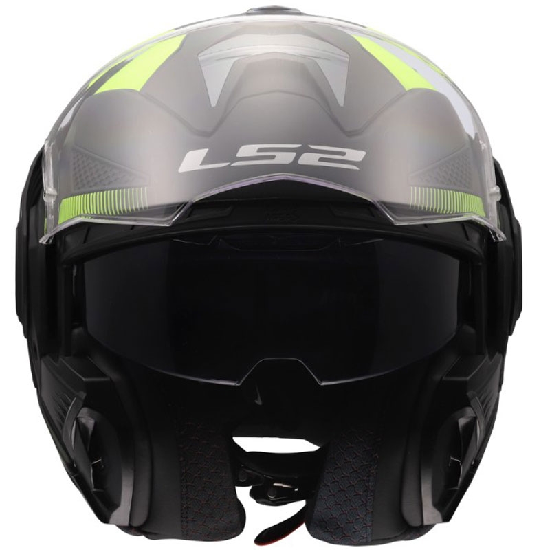 Flip-up motorcykelhjelm LS2 FF901 Advant X Nova mat fluo gul-sort