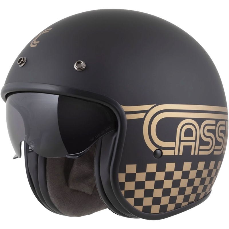 Cassida Oxygen 2.0 Rondo open face motorcykelhjelm mat sort-guld