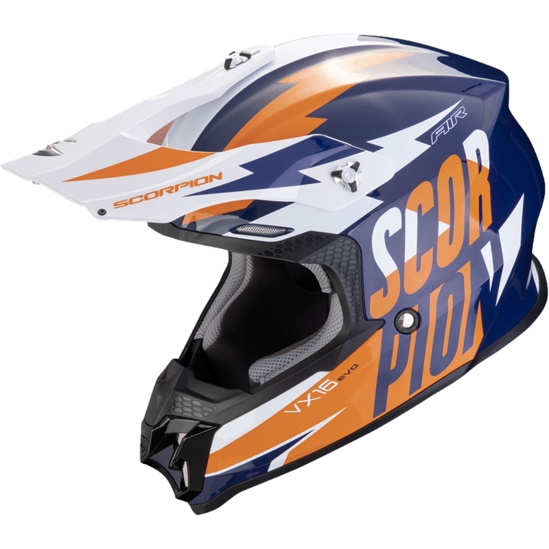 Motocrosshjelm Scorpion VX-16 EVO AIR Slanter blå-orange udsalg
