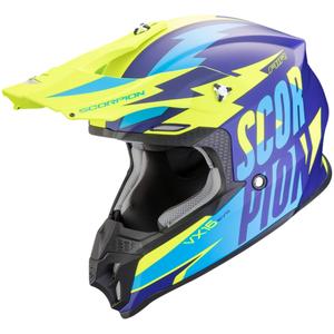 Motocrosshjelm Scorpion VX-16 EVO AIR Slanter mat blå-fluogul udsalg