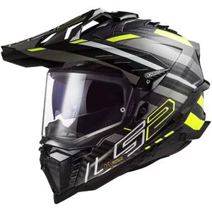 Endurohjelm LS2 MX701 Explorer C Edge 06 sort-grå-fluogul