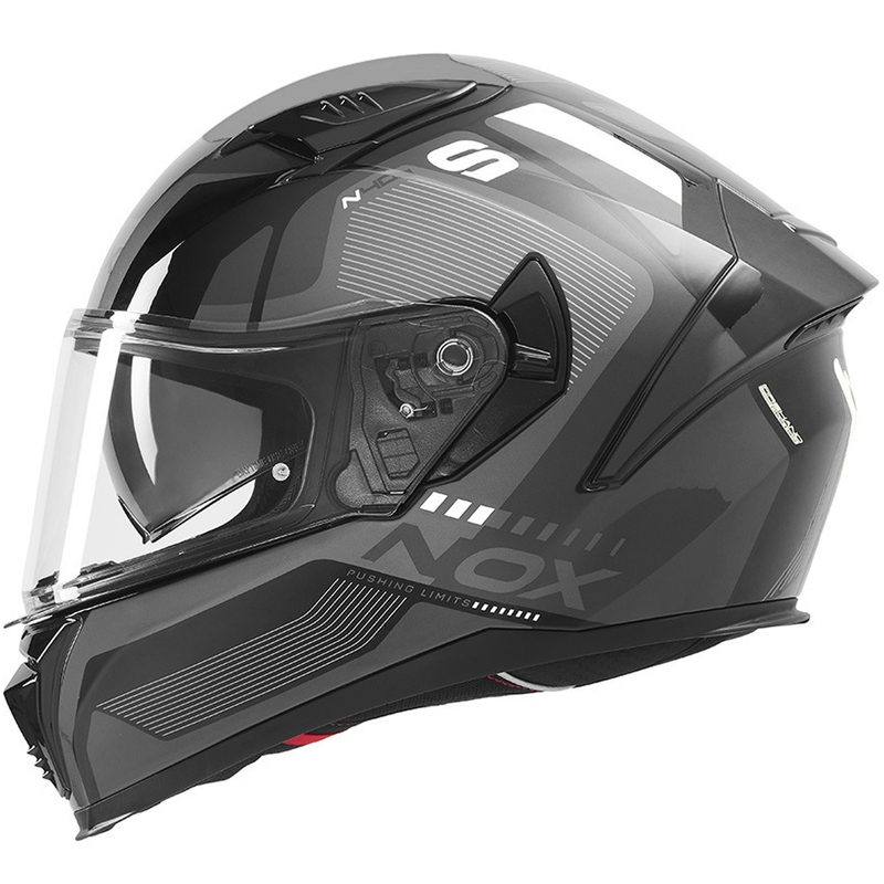 Fullface motorcykelhjelm NOX N402 Mentor sort-hvid