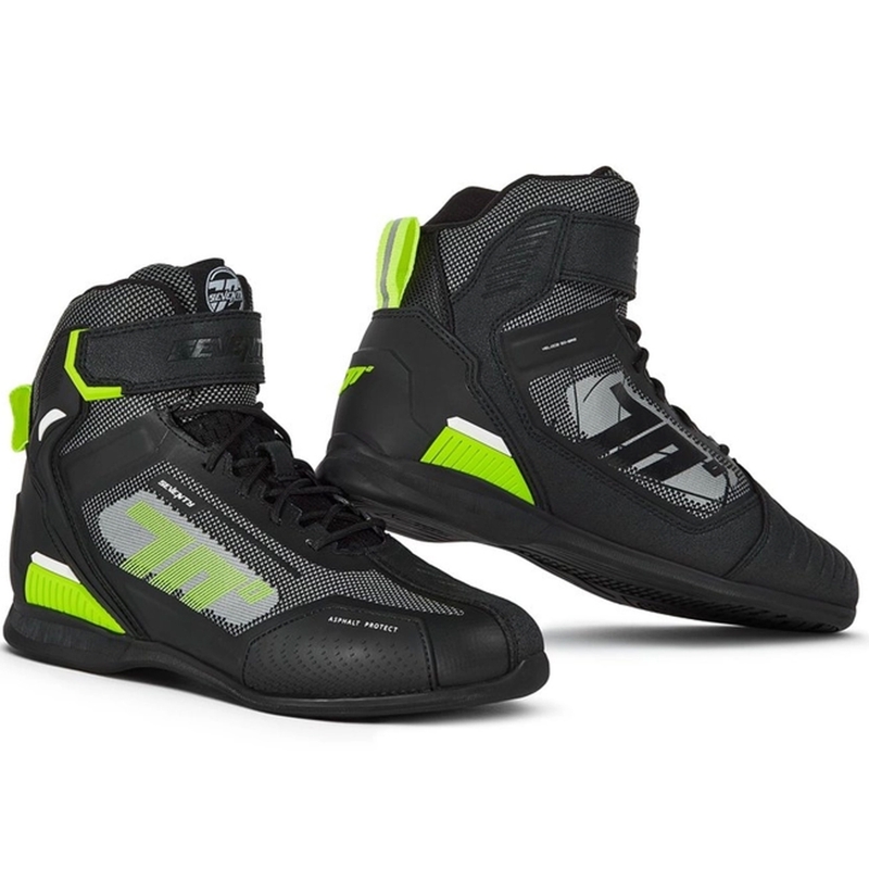 Motorcykelstøvler SEVENTY DEGREES SD-BR2 Veloce sort-fluogul