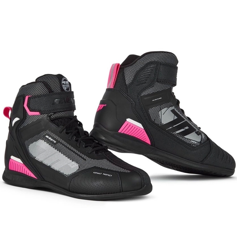Motorcykelstøvler SEVENTY DEGREES SD-BR2 Veloce sort og pink