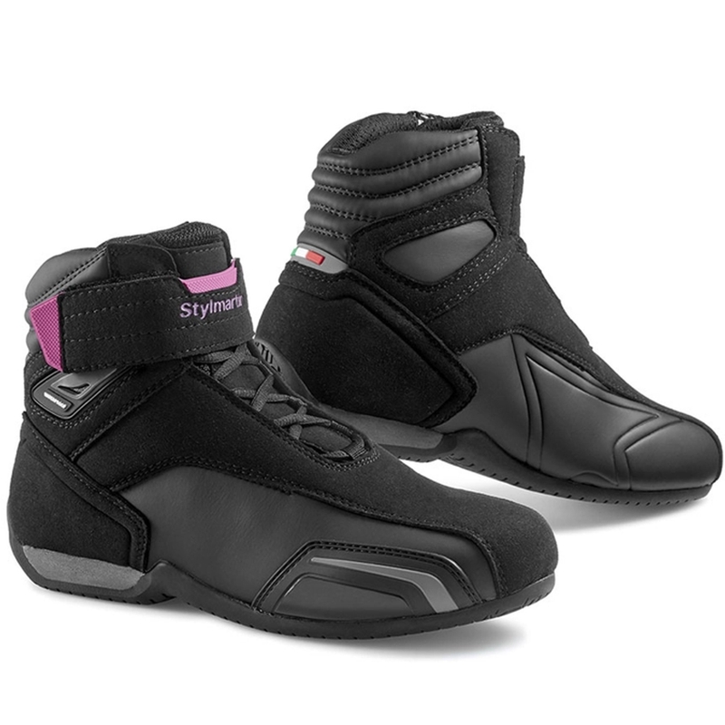 Stylmartin Vector WP motorcykelstøvler til kvinder i sort og pink