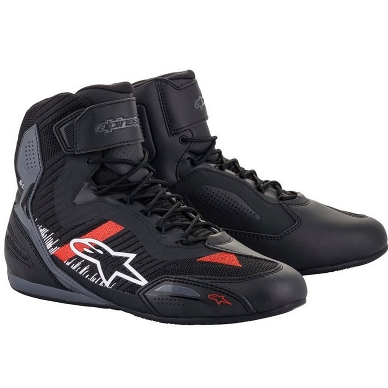 Alpinestars Faster 3 Rideknit sort-grå-røde motorcykelstøvler