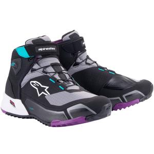 Alpinestars Stella CR-X Drystar sort-grå-violet-turkis motorcykelstøvler til kvinder