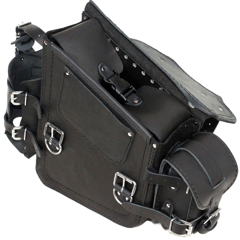 Læder motorcykeltaske RSA S49 HD Softail sort