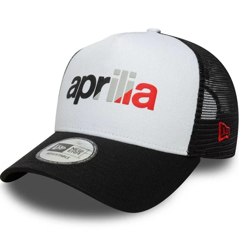 Aprilia 9forty Be A Racer kasket med logo sort-hvid