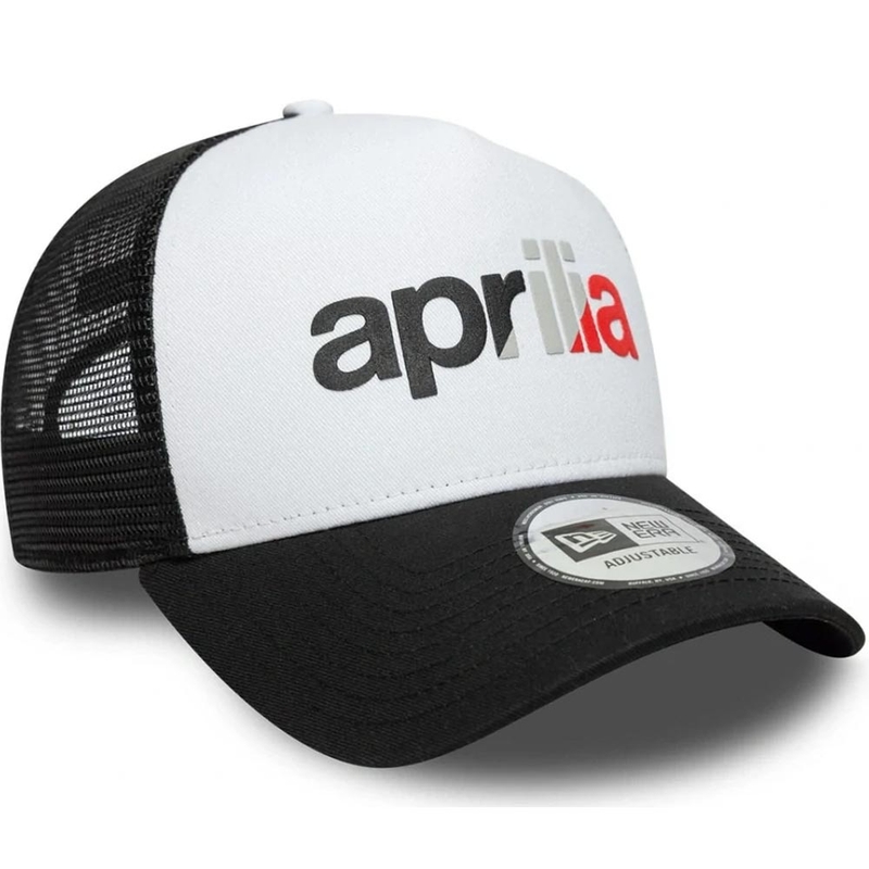 Aprilia 9forty Be A Racer kasket med logo sort-hvid