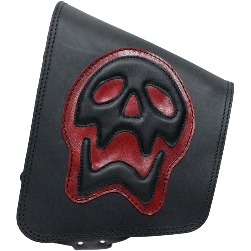 Læder motorcykeltaske RSA S493 Skull HD Softail sort-rød