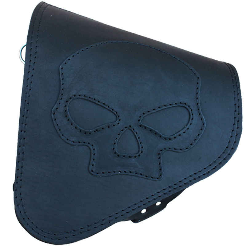 Læder motorcykeltaske RSA S63 Skull HD Softail sort