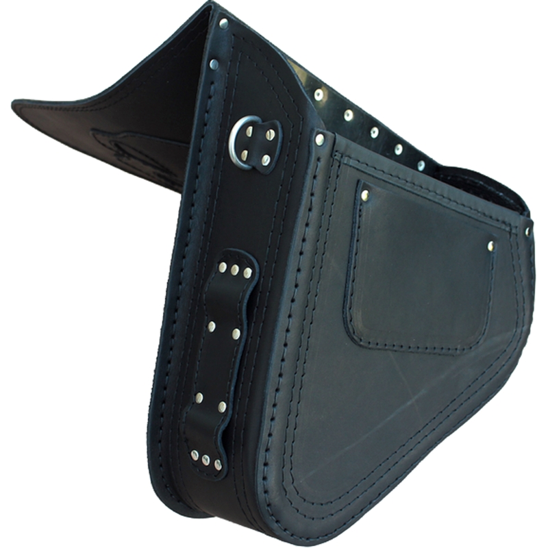 Læder motorcykeltaske RSA S63 Skull HD Softail sort