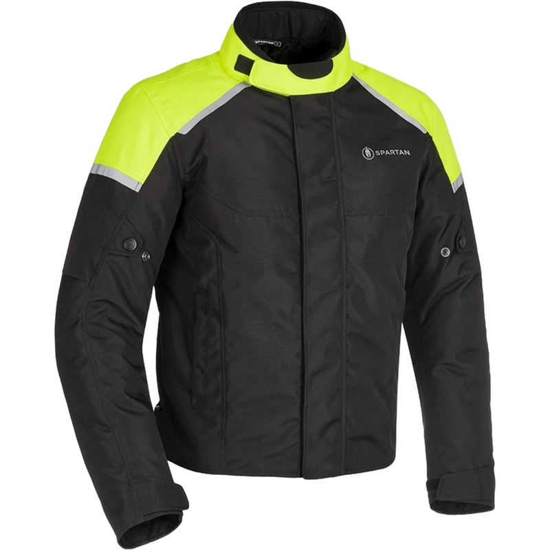 Oxford Spartan Short WP sort-fluogul motorcykeljakke