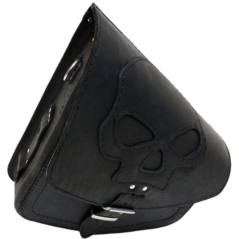 Læder motorcykeltaske RSA S66 Skull HD Softail sort