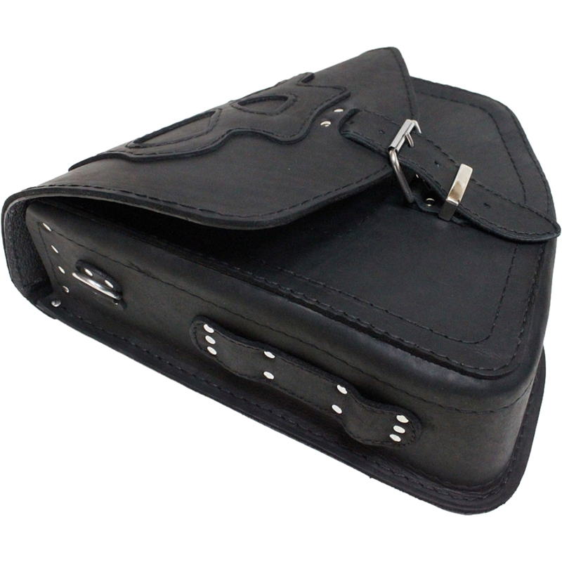Læder motorcykeltaske RSA S66 Skull HD Softail sort