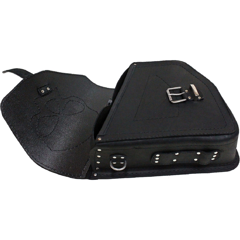 Læder motorcykeltaske RSA S66 Skull HD Softail sort