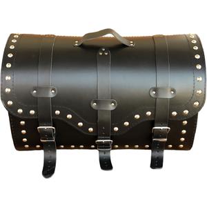 Læder motorcykeltaske med lås og nitter RSA K155 sort