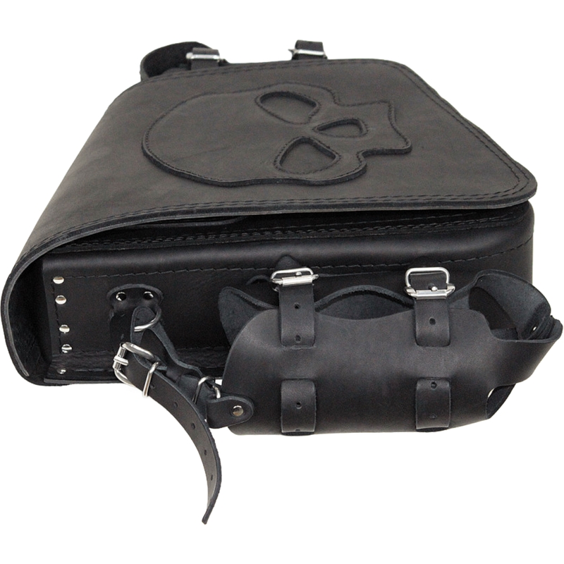 Læder motorcykeltaske RSA S494 Skull HD Softail sort