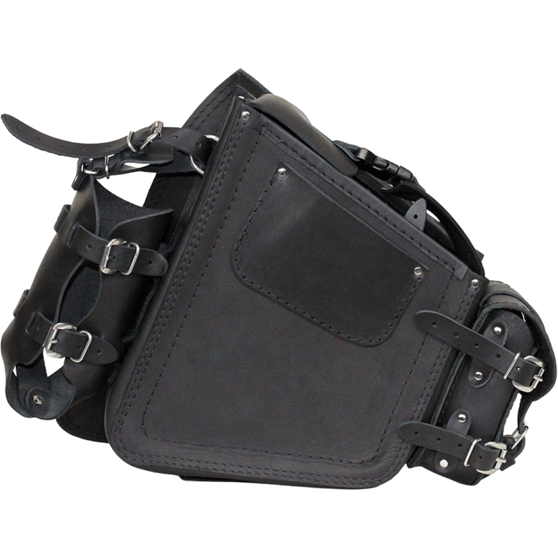 Læder motorcykeltaske RSA S494 Skull HD Softail sort