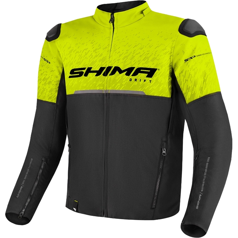 Motorcykeljakke Shima Drift sort-fluogul