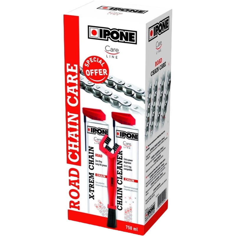Ipone Road Chain Care Kæderengørings- og smøringssæt