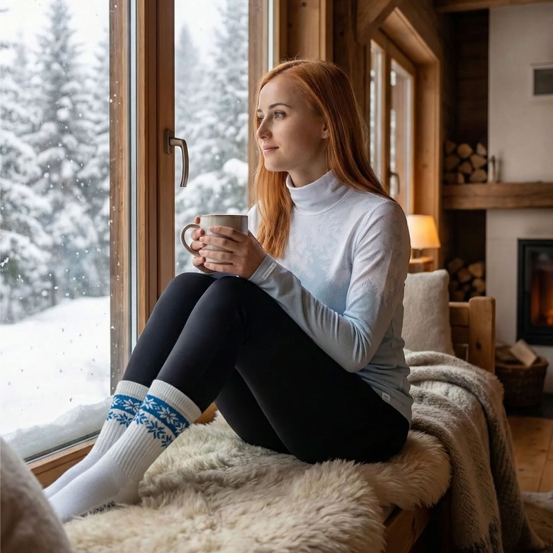 Termotrøje til kvinder nanosilver® Frozen blå og hvid II