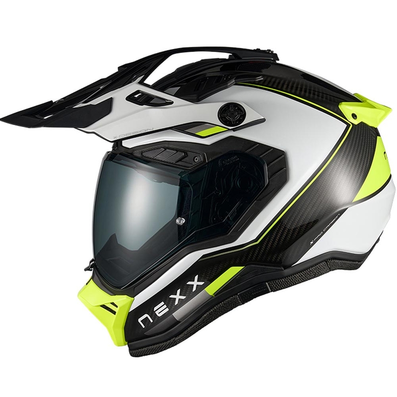 Enduro motorcykelhjelm Nexx X.Rally Raid hvid-fluo gul
