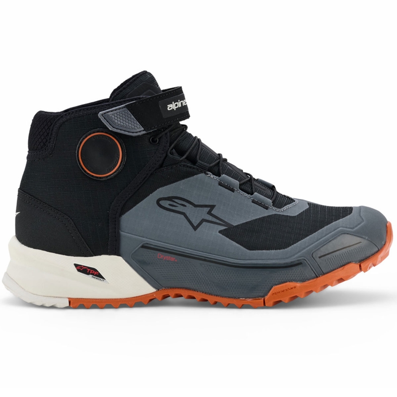 Alpinestars CR-X Drystar motorcykelstøvler sort-mørkegrå-orange