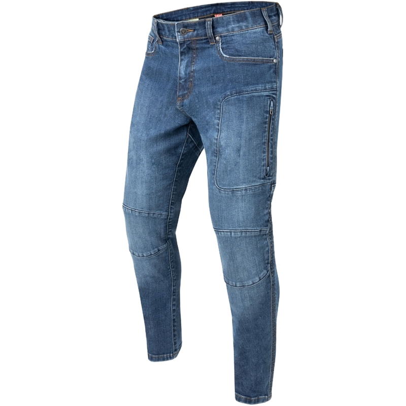 Rebelhorn Rage II motorcykeljeans, vasket blå udsalg