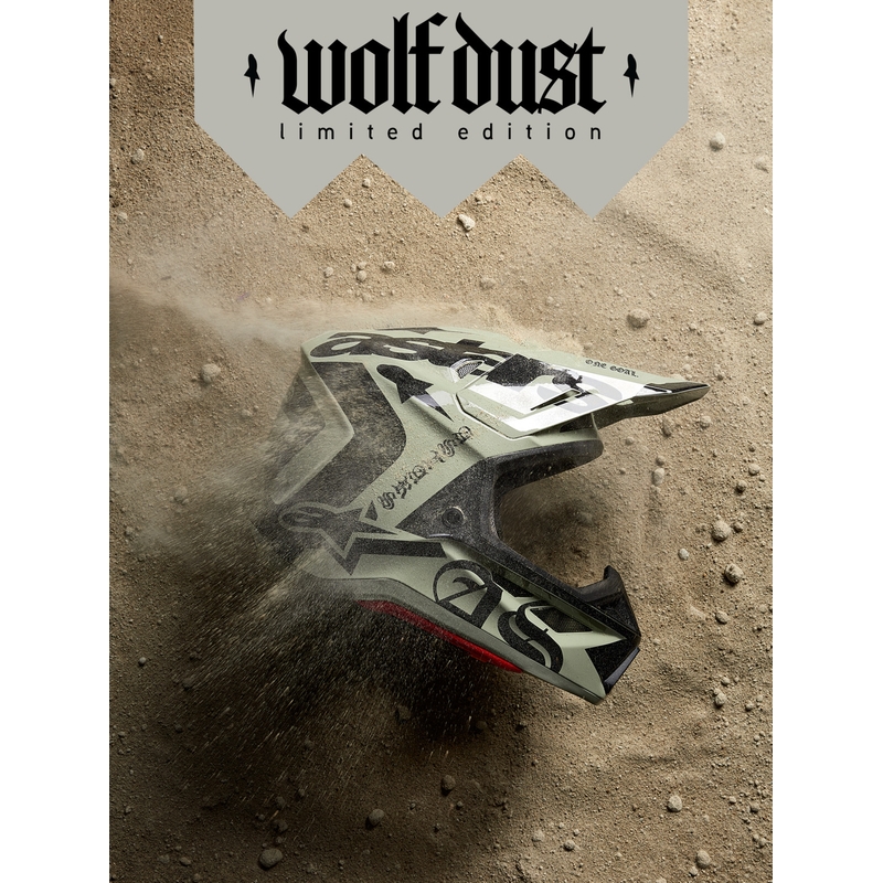 Alpinestars Supertech S-M7 limited edition motocrosshjelm Wolf Dust sandsort