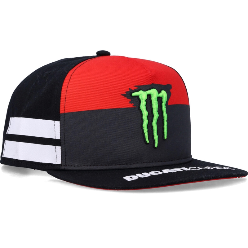 Ducati Monster White Stripes Kasket sort-rød-hvid