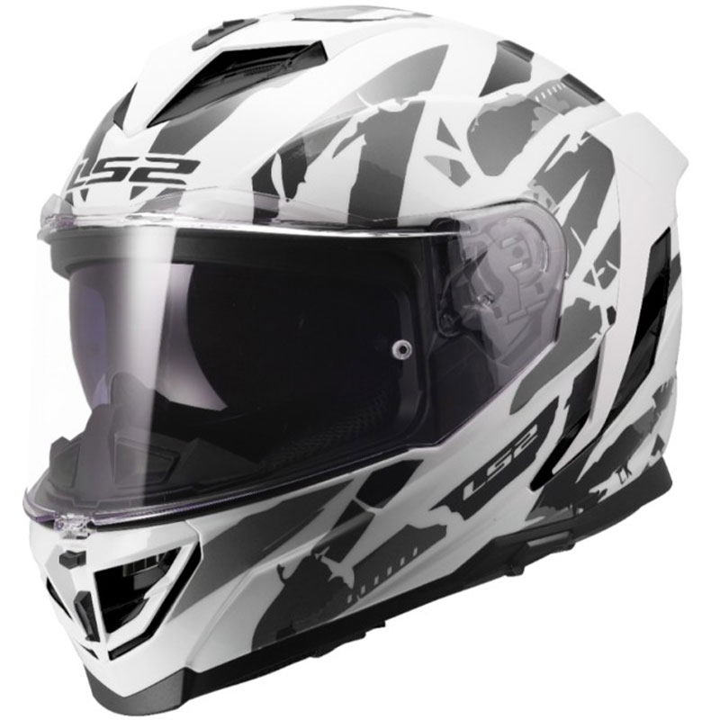 LS2 FF818 Storm III Kaos full-face motorcykelhjelm hvid-grå