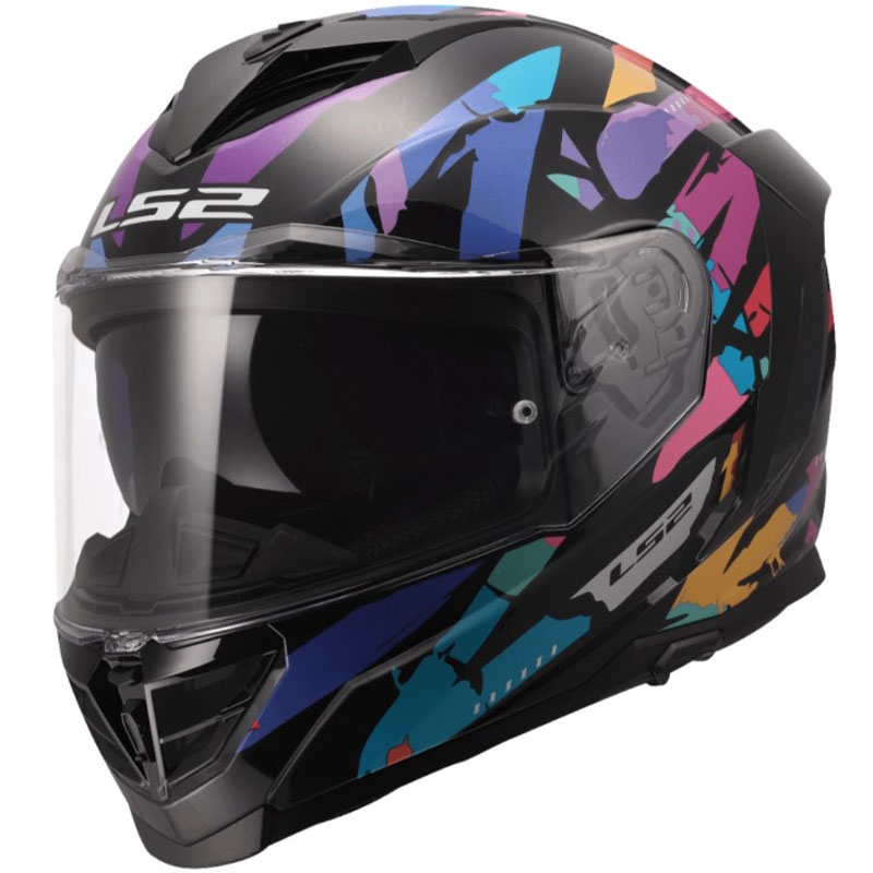 LS2 FF818 Storm III Kaos Integralhjelm Sort-Lilla-Blå