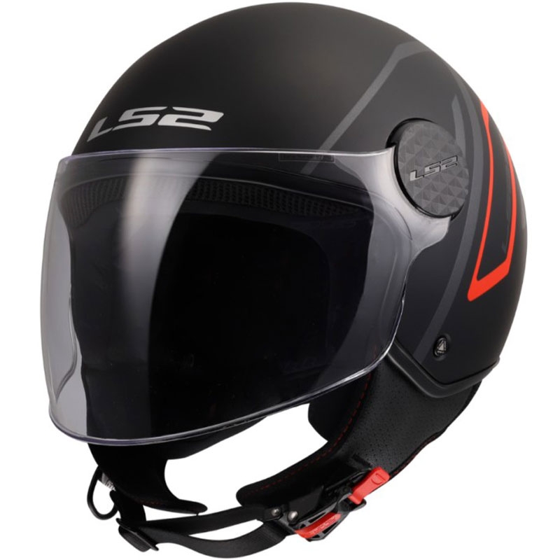 Åben motorcykelhjelm LS2 OF558 Sphere Lux II Minimum sort-rød