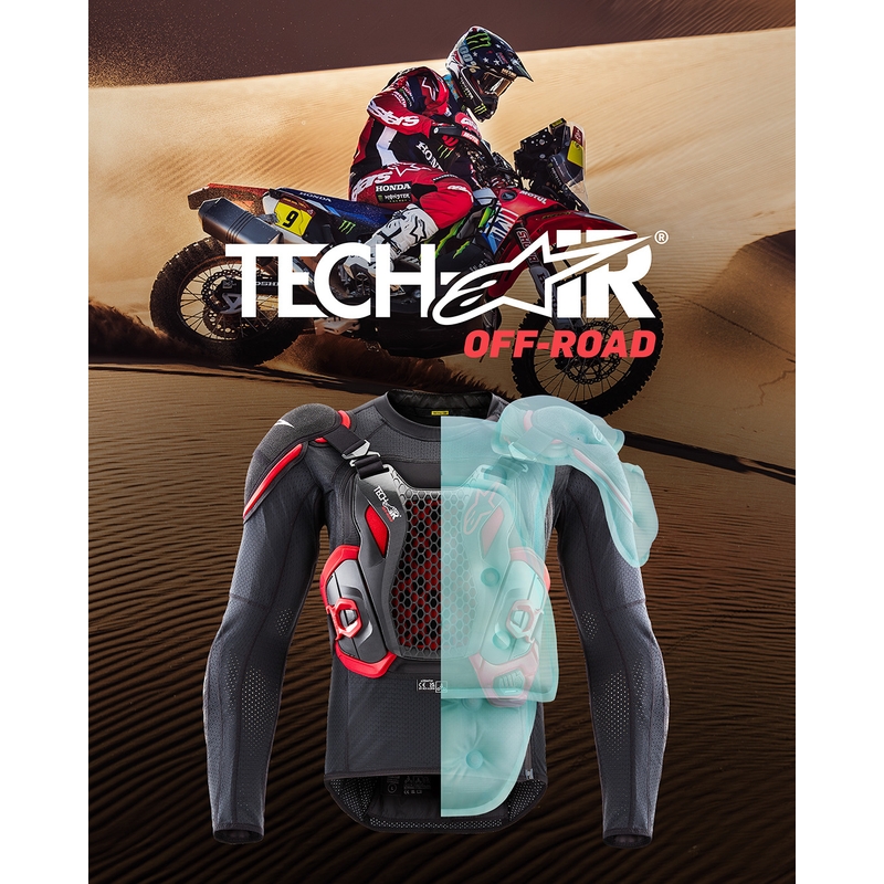Alpinestars TECH-AIR®OFF-ROAD system motorcykel airbagvest sort-rød