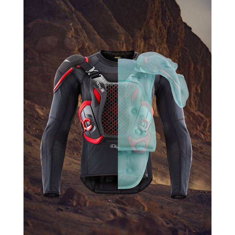 Alpinestars TECH-AIR®OFF-ROAD system motorcykel airbagvest sort-rød