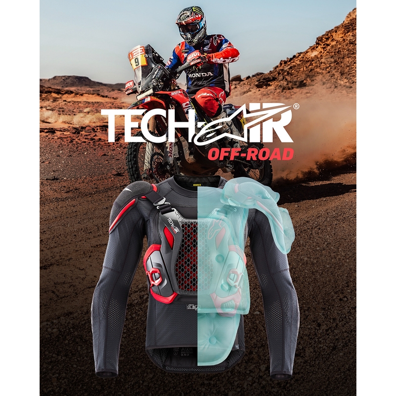 Alpinestars TECH-AIR®OFF-ROAD system motorcykel airbagvest sort-rød