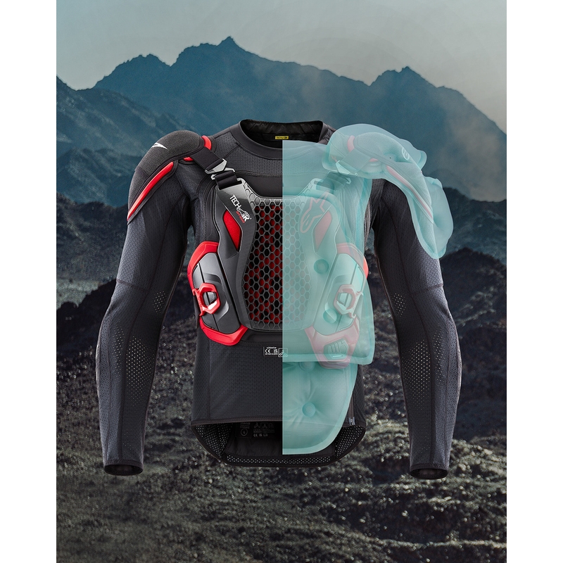 Alpinestars TECH-AIR®OFF-ROAD system motorcykel airbagvest sort-rød