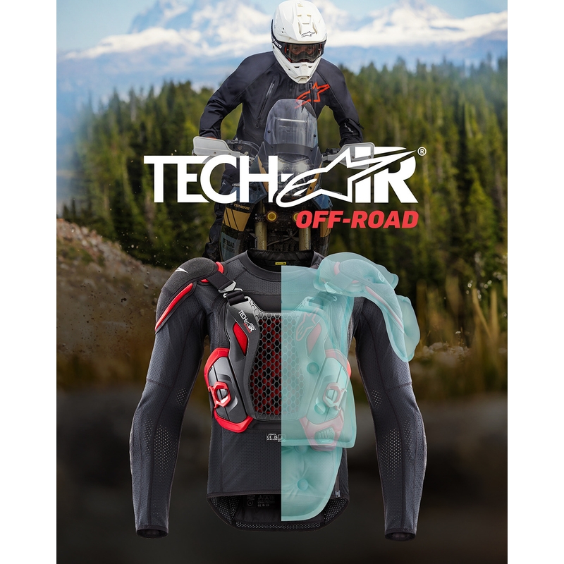 Alpinestars TECH-AIR®OFF-ROAD system motorcykel airbagvest sort-rød