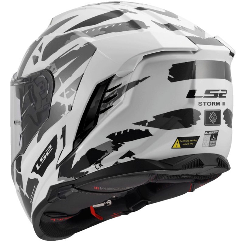 LS2 FF818 Storm III Kaos full-face motorcykelhjelm hvid-grå