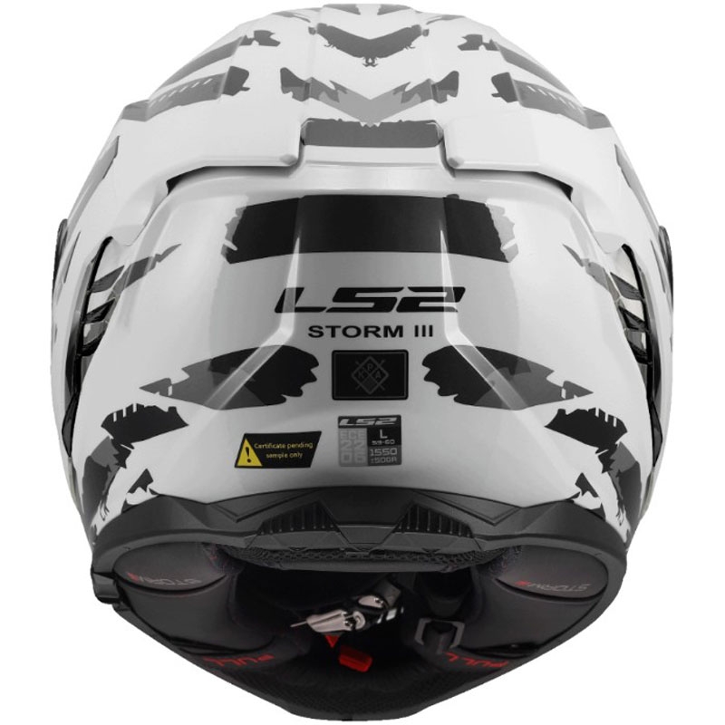 LS2 FF818 Storm III Kaos full-face motorcykelhjelm hvid-grå