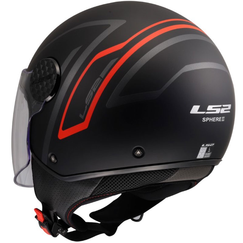 Åben motorcykelhjelm LS2 OF558 Sphere Lux II Minimum sort-rød