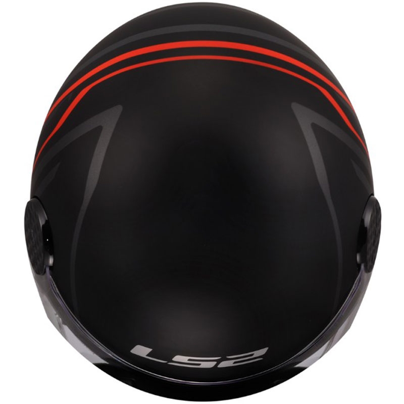 Åben motorcykelhjelm LS2 OF558 Sphere Lux II Minimum sort-rød